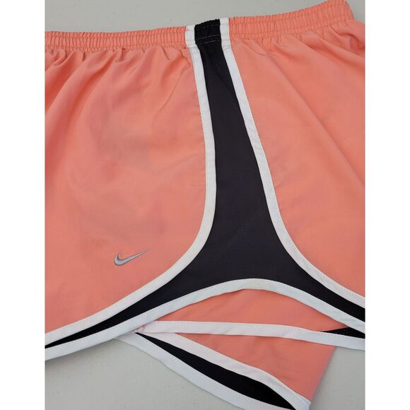 Nike Dri-Fit Women's Size M Salmon Black White Lined Drawstring‎ Running Shorts - Picture 7 of 10
